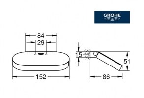 MEDIDAS PORTARROLLOS CON TAPA SELECTION GROHE